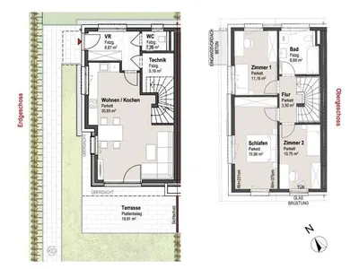 Neubau Ostermiething, Braunau am Inn, 4 Zimmer, 93 m² — Bild 3
