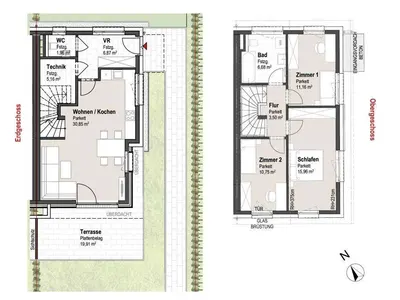 Neubau Ostermiething, Braunau am Inn, 4 Zimmer, 93 m² — Bild 4