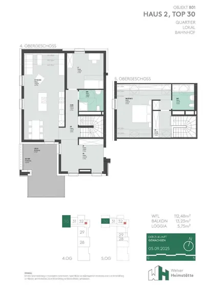 Neubau Wels, 2 Zimmer, 70 m² — Bild 3