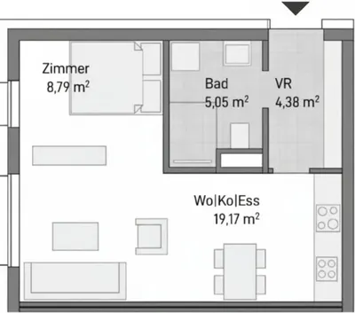 Neubau Gries, Graz, 3 Zimmer, 76 m² — Bild 5