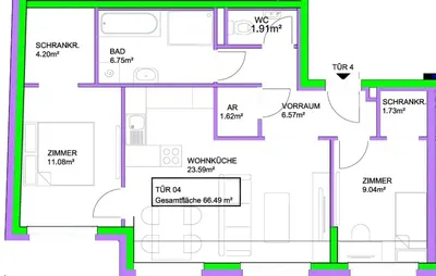 Neubau Wien, 21. Bezirk, Floridsdorf, 3 Zimmer, 59 m² — Bild 5