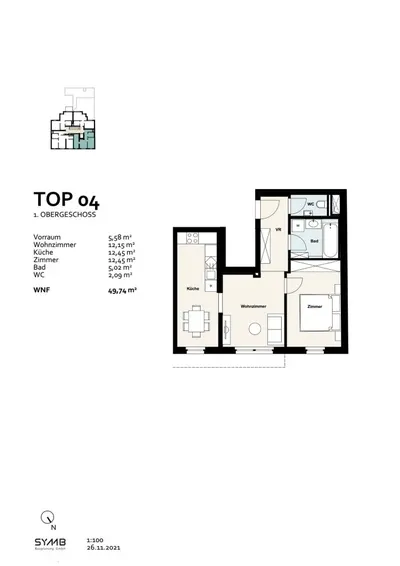 Neubau Wien, 10. Bezirk, Favoriten, 2 Zimmer, 41 m² — Bild 3