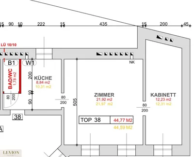 Neubau Wien, 20. Bezirk, Brigittenau, 2.0 Zimmer, 46 m² — Bild 4