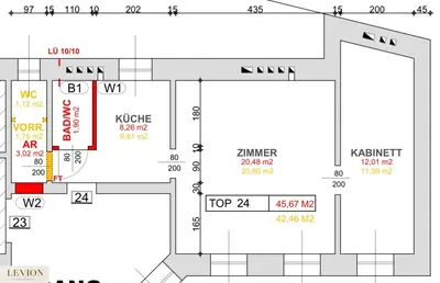 Neubau Wien, 20. Bezirk, Brigittenau, 2.0 Zimmer, 46 m² — Bild 5